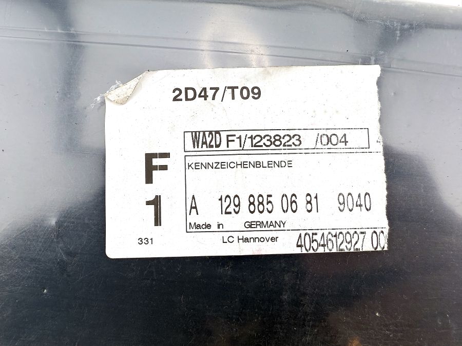 1298850681 12988506819040 | Mercedes SL-Class | R129 Facelift front bumper license plate holder 1298850681 12988506819040 | Mercedes SL-Class | R129 Facelift front bumper license plate holder
