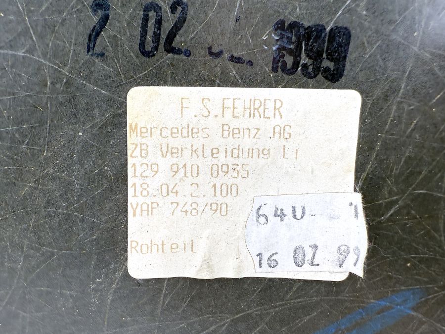 1299140123 1299100935 | Mercedes SL500 | R129 Seat back cover left seat 1299140123 1299100935 | Mercedes SL500 | R129 Seat back cover left seat